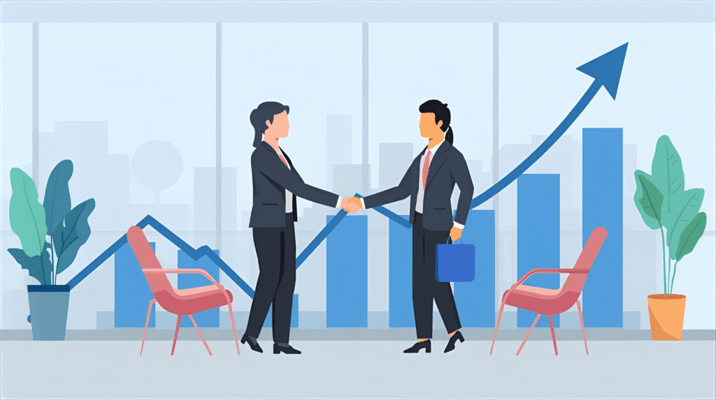 Connexió professional que representa l'ús de LinkedIn, una de les xarxes socials per a negocis B2B.