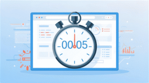 Cronómetro sobre una web para ilustrar cómo optimizar una página de inicio en los primeros segundos.