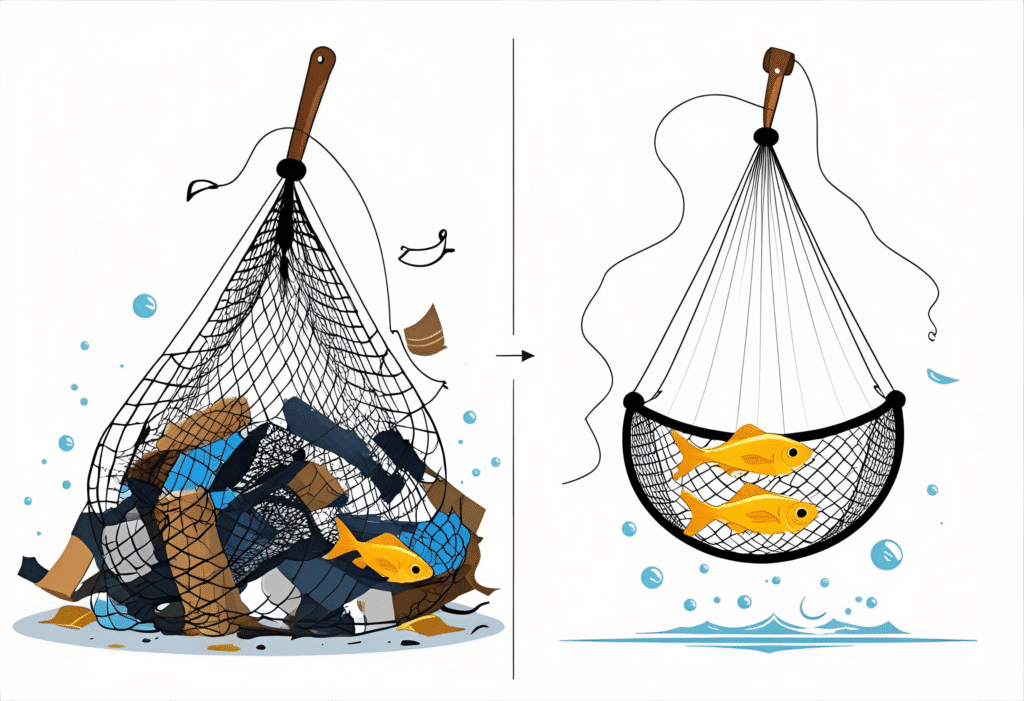 Comparativa visual de una publicación con demasiados hashtags frente a una optimizada, un consejo de Instagram para negocios