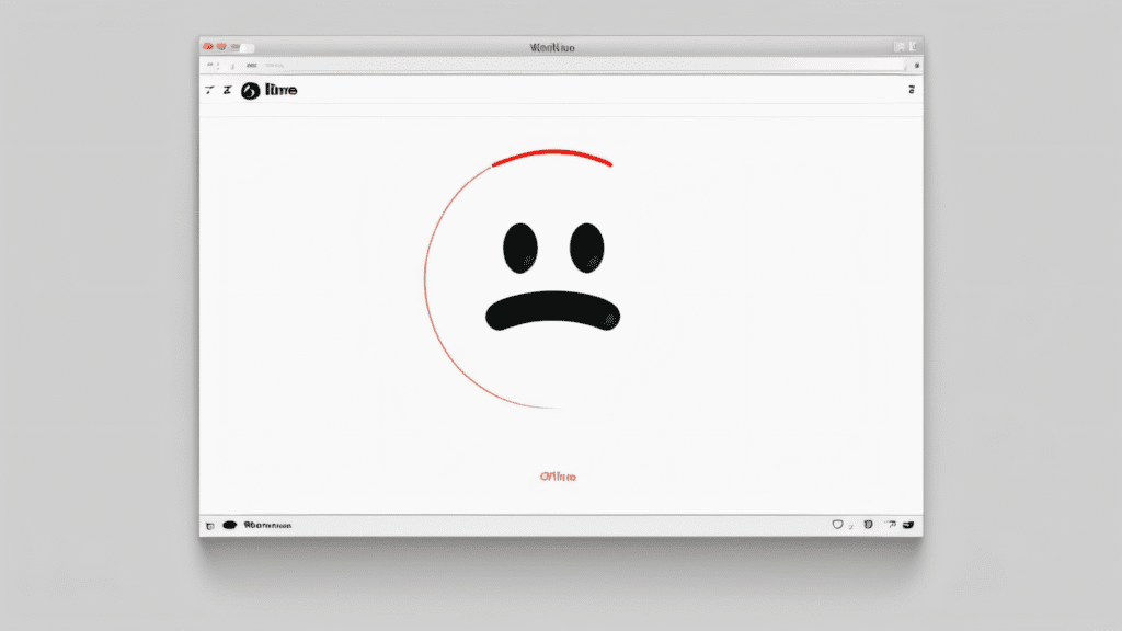 Una cara trista simbolitzant la caiguda d'una web a causa d'un mal allotjament web.