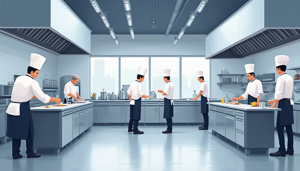 Cocina profesional simbolizando el desarrollo de una web a medida para proyectos únicos.