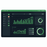 Panel de control digital con gráficos de rendimiento, representando el plan de mantenimiento web avanzado.