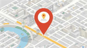 Mapa amb un pin destacat, il·lustrant com dominar el SEO local amb una guia de Google Business Profile.
