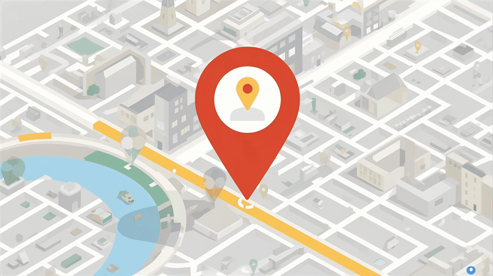 Mapa con un pin destacado, ilustrando cómo dominar el SEO local con una guía de Google Business Profile.