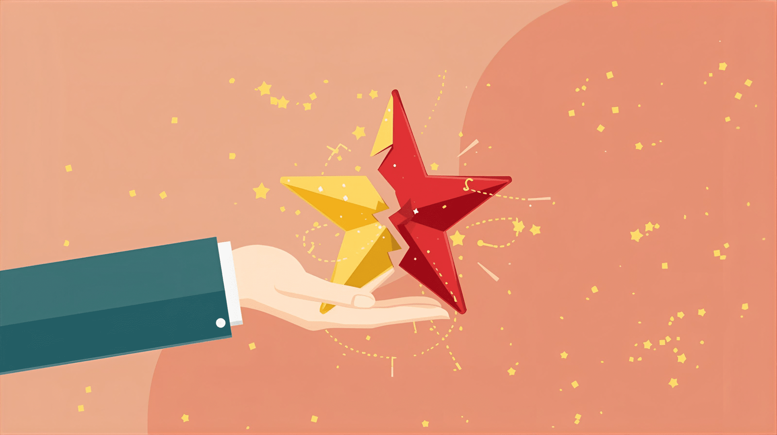 Ilustración sobre cómo gestionar una reseña negativa para mejorar la reputación online.