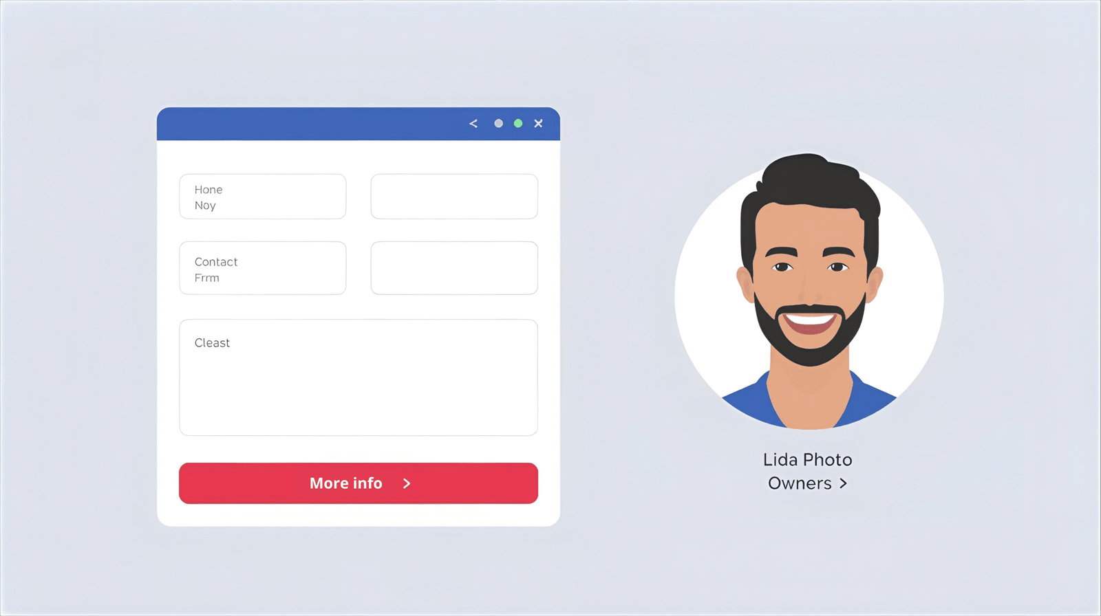 Ejemplo de un formulario humanizado, clave para una buena página de contacto.
