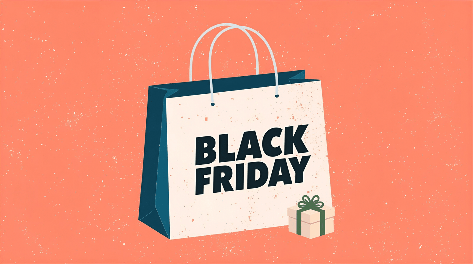 Icono de una bolsa de la compra con un regalo, una estrategia de Black Friday para negocios locales.