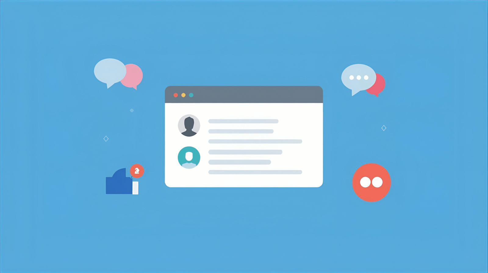 Comentaris i bombolles de conversa il·lustrades en estil vectorial.